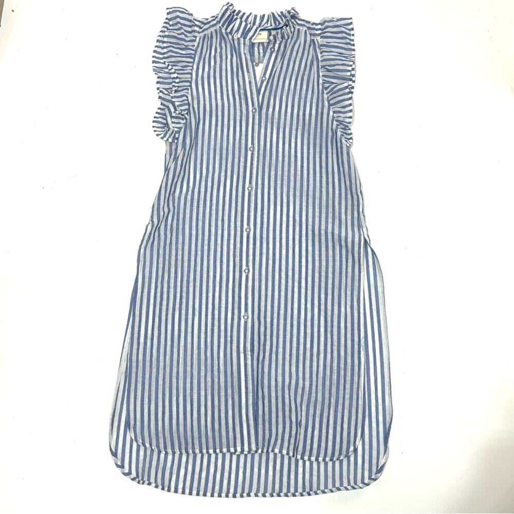 Anthro Maeve Sleeveless Long Striped Button Down Tunic XXS